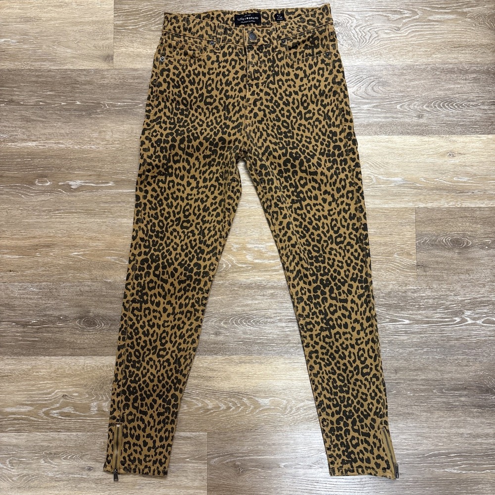 Lucky Brand Women's Sz 6/28 Leopard Print Bridgette High Rise Denim Jean Pants